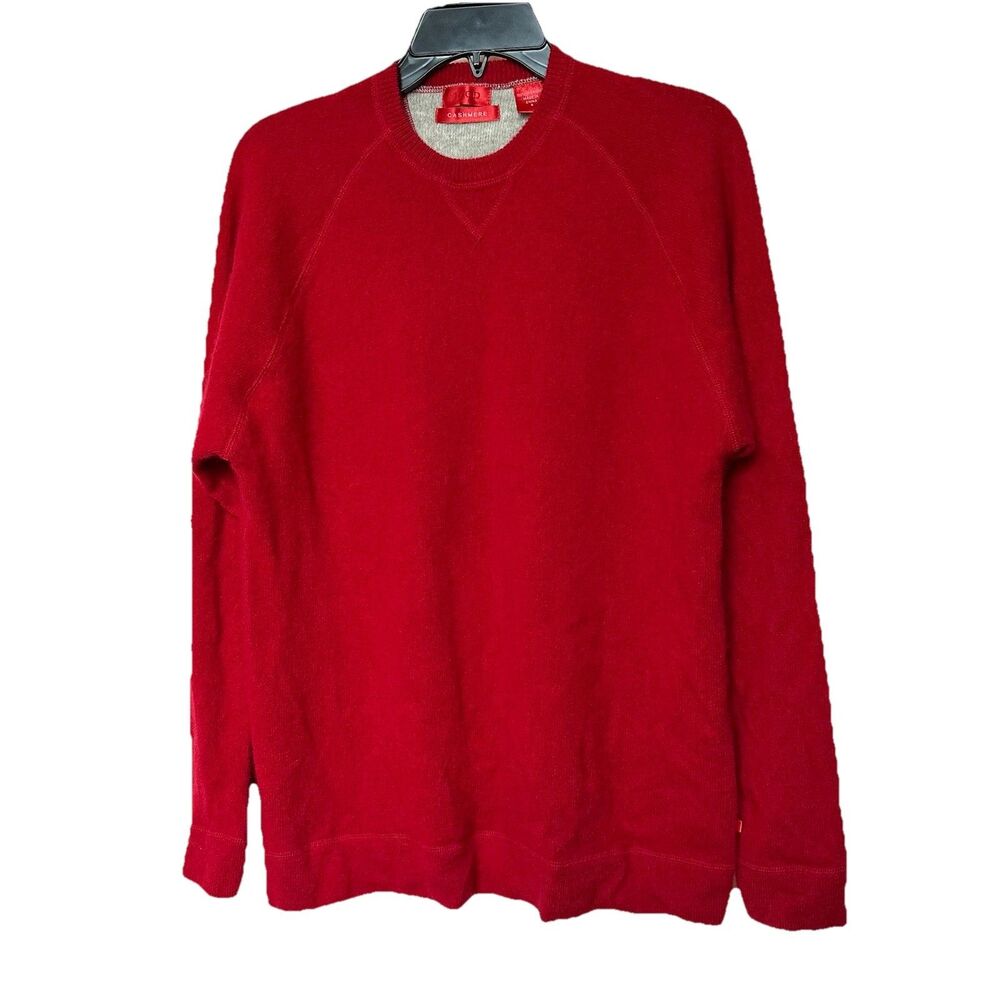 IZOD 100% Cashmere Sweater Mens Sm Soft Preppy Quiet Luxury Holiday Cozy Red